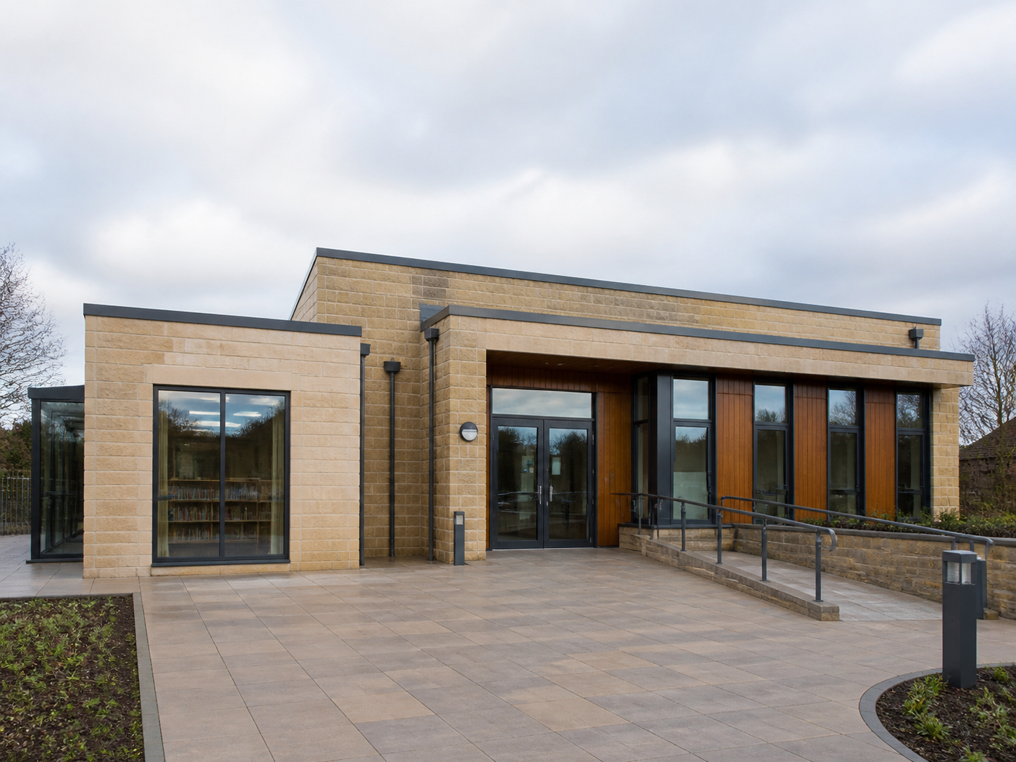 Contemporary extension to a public building in West Yorkshire