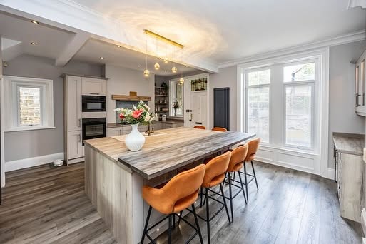 Completed open-plan kitchen and dining renovation in Huddersfield