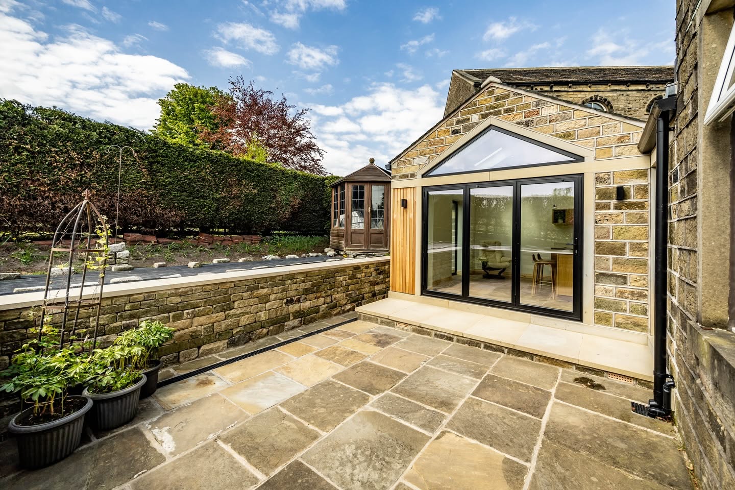 Completed stone kitchen extension in Huddersfield
